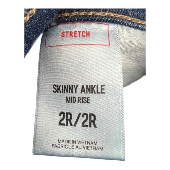 Express Jeans Distressed Mid Rise Skinny Ankle Womens 2R Grunge Casual Comfy - Picture 4 of 5